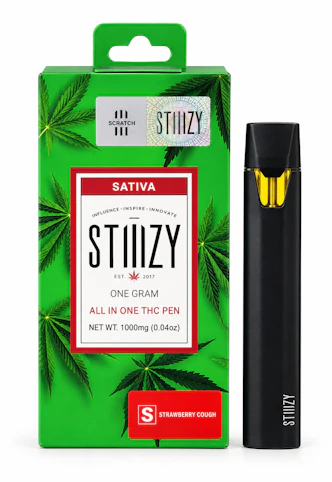 STIIIZY - Strawberry Cough | Sativa- Disposable All In One Premium (Vape Pen)- 1.0g | STIIIZY -NN2 FRONT