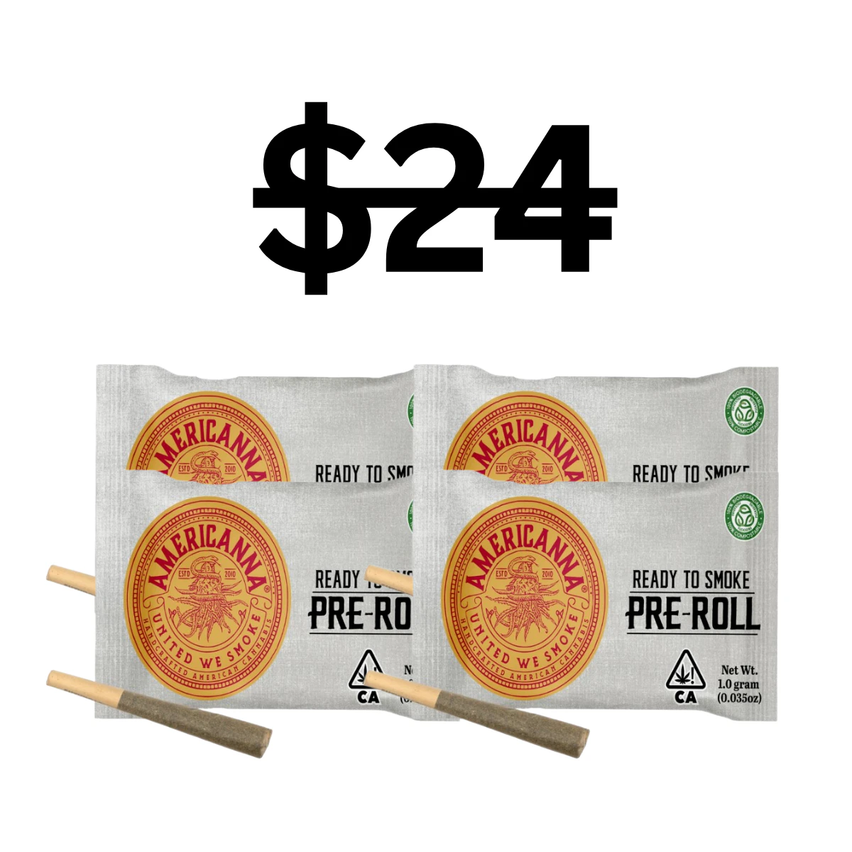 AmeriCanna - Americanna 4pk Preroll Bundle Main Image