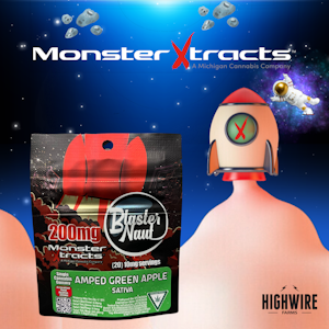MONSTER XTRACTS - Monster BlasterNaut Gummies Amped Green Apple 200mg (Sativa)