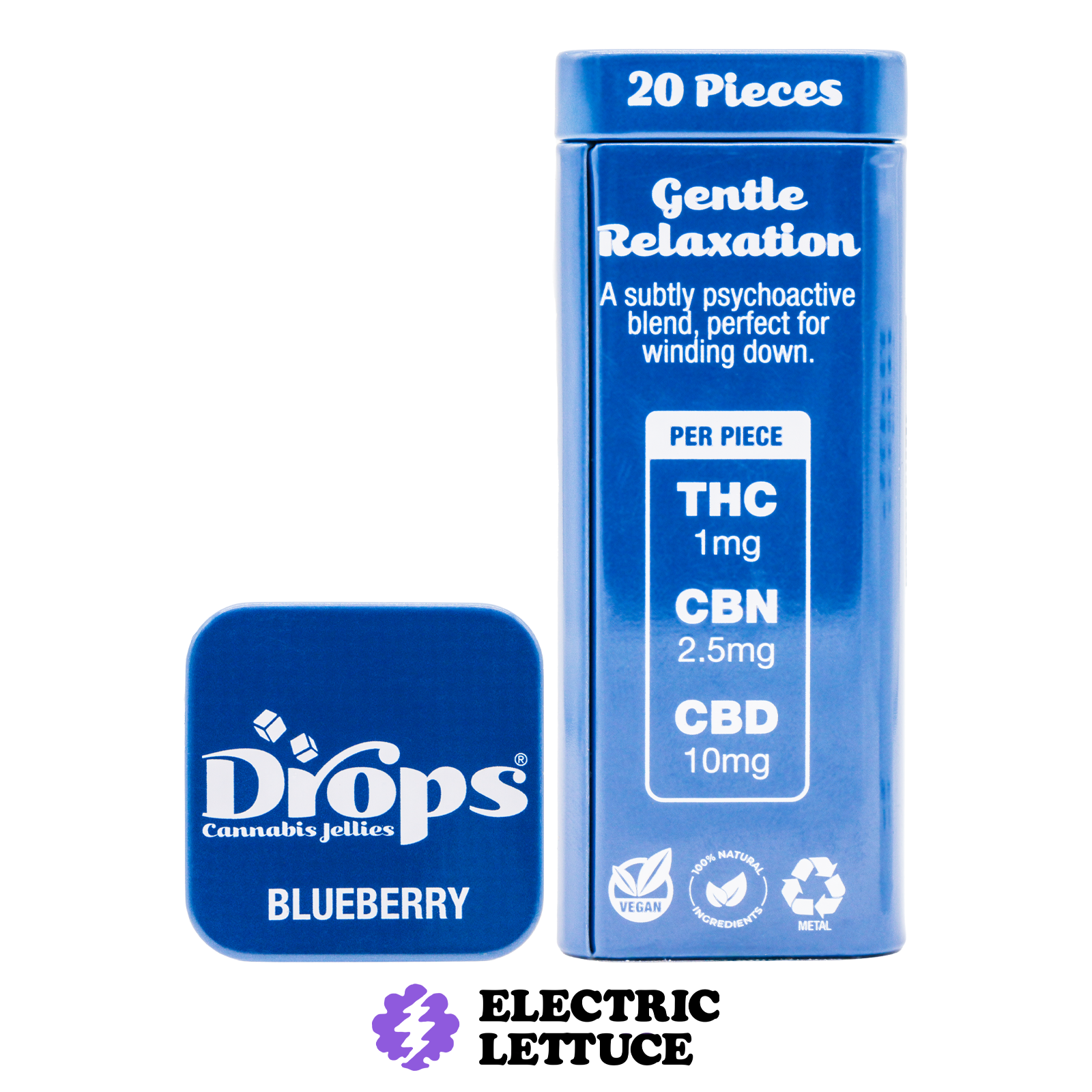 Drops Blueberry THC:CBN:CBD Gummy 20pk 100mg -