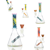 8" Art Beaker Glass Bong w/ 14mm Bowl