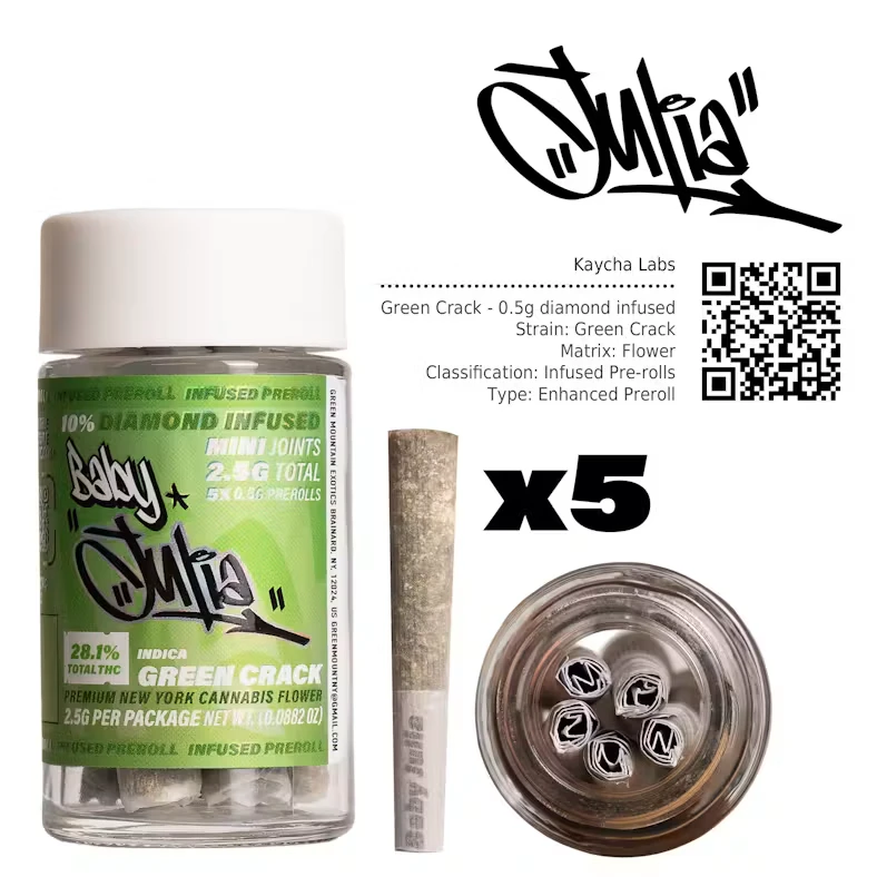 JULIA - Green Crack | Infused Preroll | .5g x 5pk | Julia Main Image