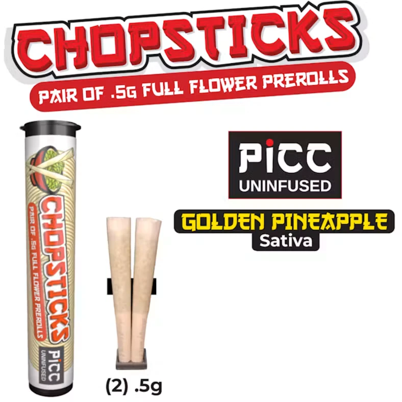 CHOPSTICKS - Golden Pineapple | Preroll | .5g x 2pk | Chopsticks Main Image