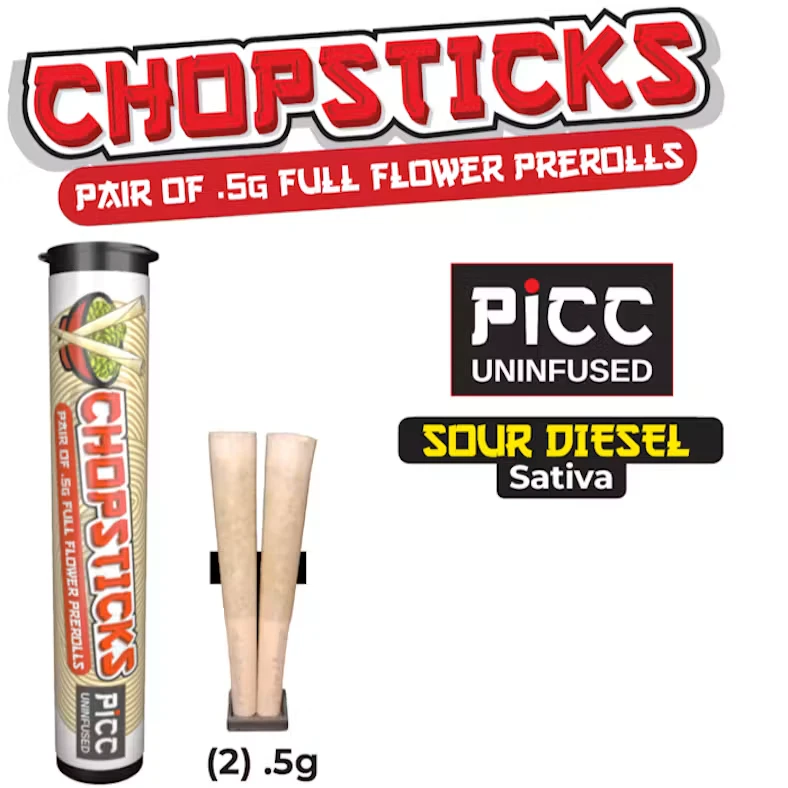 CHOPSTICKS - Sour Diesel | Preroll | .5g x 2pk | Chopsticks Main Image