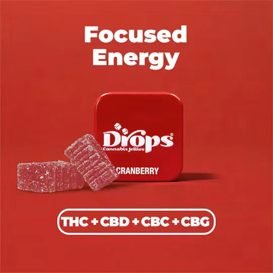 Drops - Drops Cranberry THC:CBC 1:1 Gummy Single 100mg Main Image