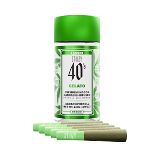 STIIIZY - Gelato (H) 39.54% THC | 40s infused Preroll Multipack (5pk/2.5g) | Stiiizy