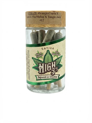 High 5's - Orange Crush x Lemon MacMelon x Tangie Jack -Sativa- 42% THC | 4g Quanti-Infused 5pk (Infused Pre-Roll) | High 5's   -S11 Back