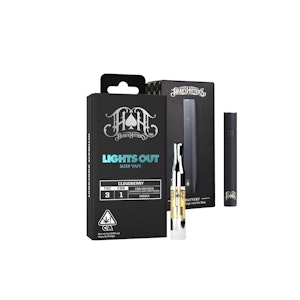 Lights Out Cloudberry BUNDLE | 1g Vape 3:1 THC/CBN and a Black 510 Thread Battery | Heavy Hitters