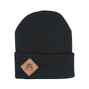 Black Beanie with Lady Leather Patch