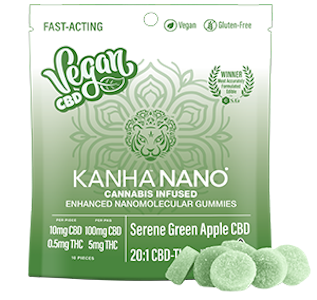 Kanha - Kanha Nano Gummies Serene Green Apple 20:1 CBD $22