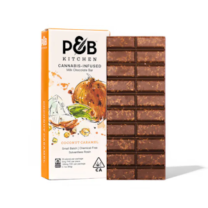 Papa & Barkley - 100mg THC P&B Kitchen - Milk Chocolate Coconut & Caramel Solventless Rosin Infused Bar (20 pack)