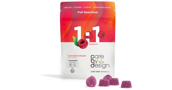 CARE BY DESIGN - Care By Design - Raspberry 1:1 THC:CBD Gummies - 200mg