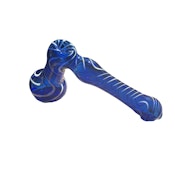 7" Blue Hammer Bubble with White Swirls