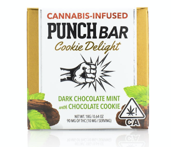Punch - Mint Dark Chocolate with Chocolate Cookie | 100mg THC Edible |  Punch Bar