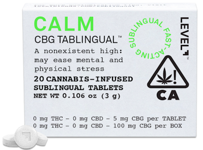 LEVEL+ - Level CBG Tab 5mg CBG Per Tablet 100mg Per Package