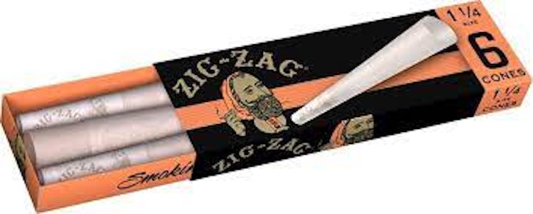 Zig Zag Papers - 1 1/4 Ultra Thin 6 Pack Cones - Zig Zag