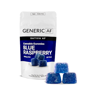 GENERIC AF - Generic AF | Blue Raspberry Gummies | 20-Pack | 100mg Sativa