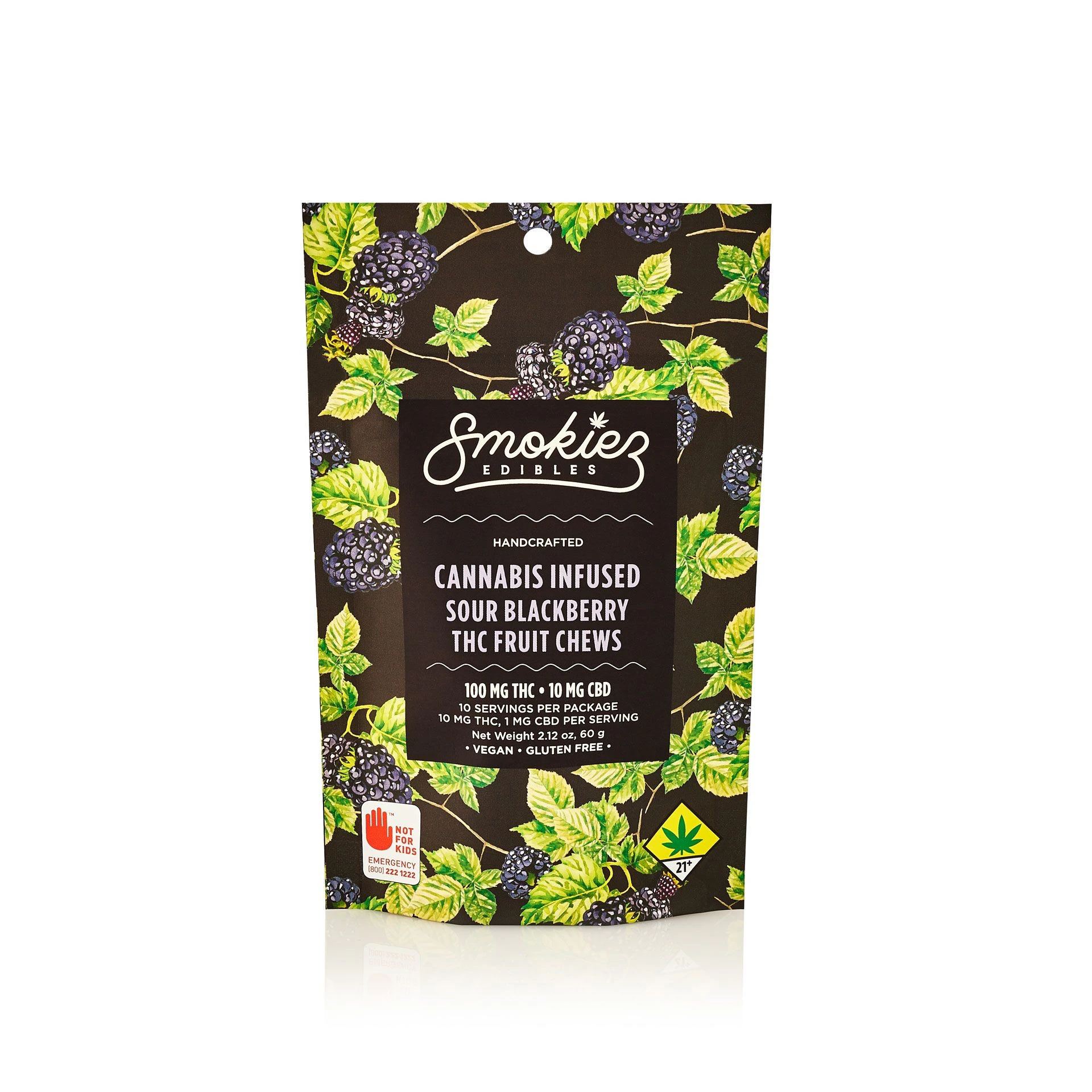SMOKIEZ - Smokiez  fruit chews Sour Blackberry 100mg Main Image