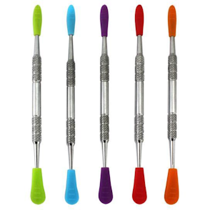 Glass - 5" Silicone Cover Tip Stainless Steel Dabbers