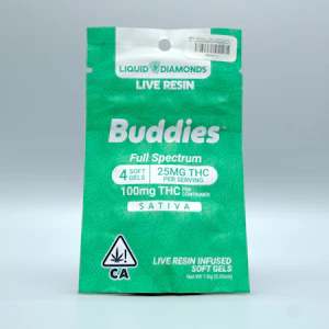 Buddies - 25mg Sativa 4ct Live Resin Capsules - Buddies
