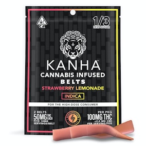 Kanha Indica Strawberry Lemonade Sour Belts 100mg