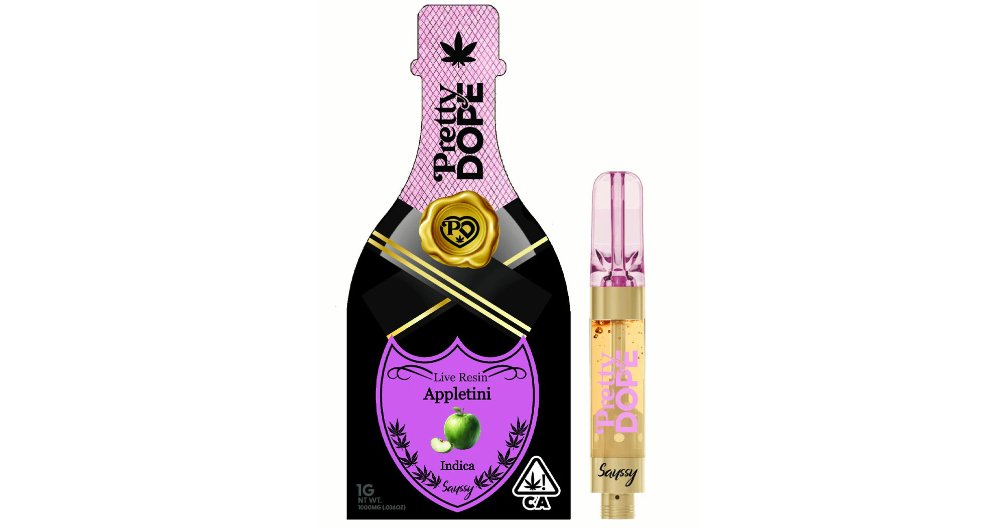Pretty Dope - Pretty Dope - Appletini Live Resin Cartridge - 1g Main Image