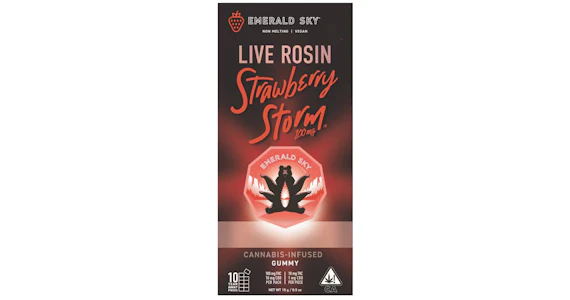 Emerald Sky - Emerald Sky - Strawberry Storm 10:1 THC:CBD Live Rosin Gummy - 110mg