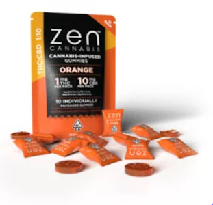 Zen - Zen Gummies Orange 1:10 (THC/CBD) 10mg/100mg