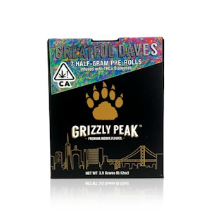 GRIZZLY PEAK - GRIZZLY PEAK - Infused Preroll - Greatful Dave - THCa Diamonds - 7-Pack - 3.5G