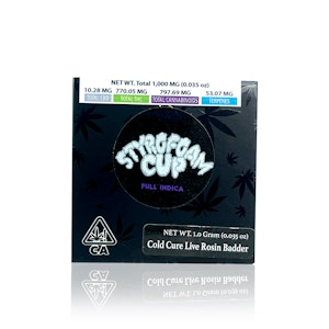 TEAM ELITE GENETICS - TEAM ELITE GENETICS - Concentrate - Styrofoam Cup - Cold Cure Live Rosin Badder - 1G