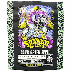 SHAMAN EXTRACTS - Sour Green Apple 100mg 10 Pack Live Resin Gummies - Shaman Extracts