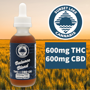 Sunset Lake Cannabis - Sunset Lake | Balance Blend Tincture | 600MG THC + 600MG CBD