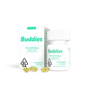 Buddies THC Soft Gels 100mg Capsules 1000mg