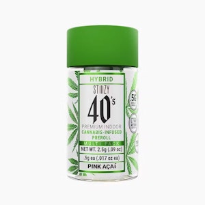 STIIIZY - Stiiizy - Pre Roll Pack - Infused 40's - Hybrid - Pink Acai - (2.5g total) 5 Pack
