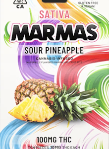 Marma's - Sativa Sour Pineapple | 100mg THC Gummies | Marmas
