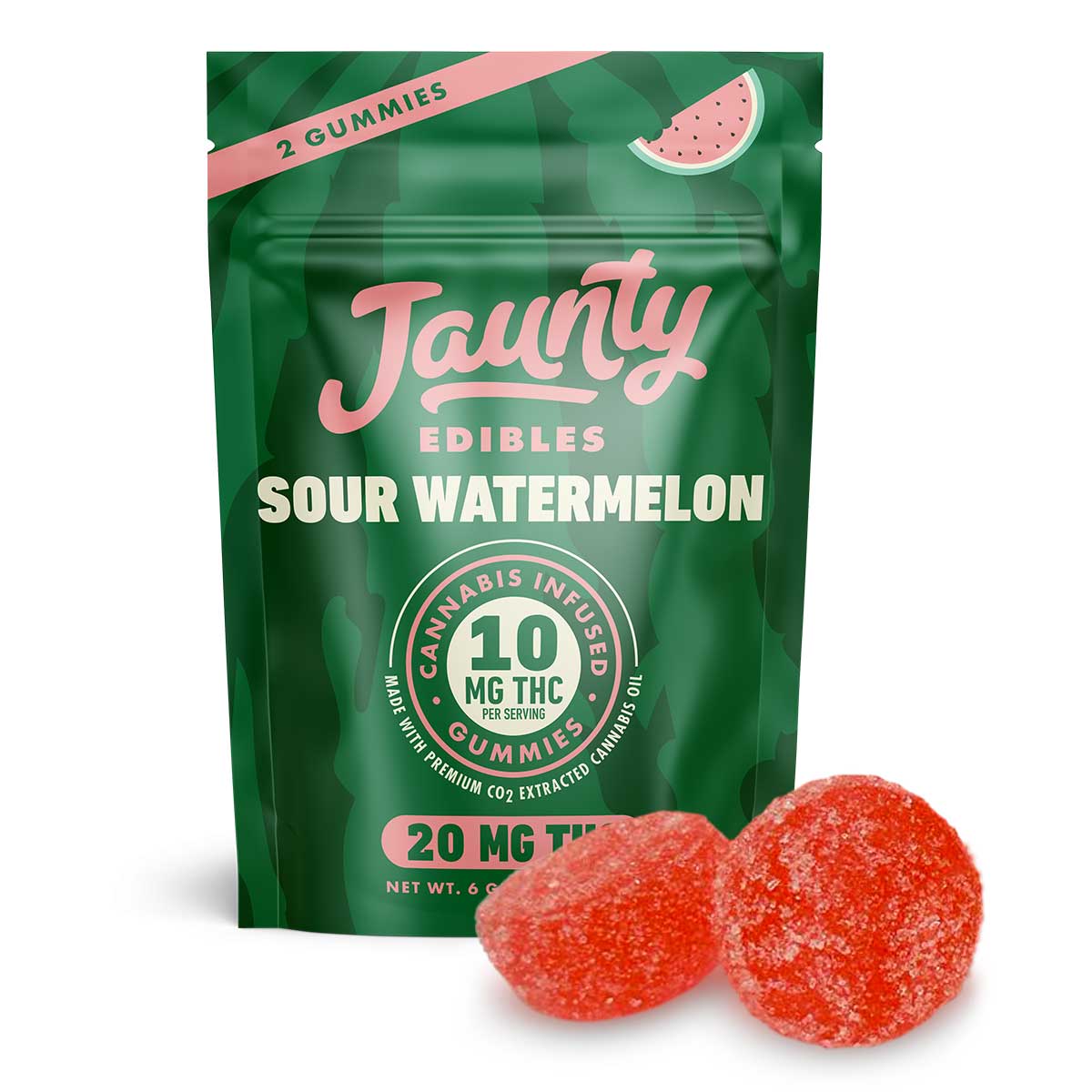 Jaunty Sour Watermelon 20mg Edible Housing Works
