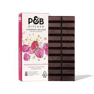 Papa & Barkley - 100mg THC P&B Kitchen - Dark Chocolate Raspberry & Puffed Quinoa Solventless Rosin Infused Bar (20 pack)