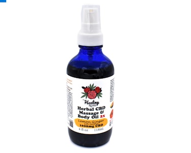 4oz Lemon Ginger Herbal 2X Massage & Body Oil | CBD Body Oil | 1000mg CBD