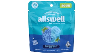 Allswell - Sour Blue Raspberry Gummies - 100mg 