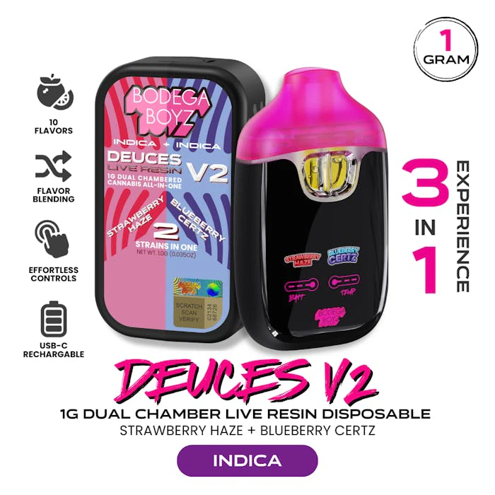 Bodega Boyz - BBoyz Strawb. Haze x Blueb. Certz 1g Vape | V15 Main Image