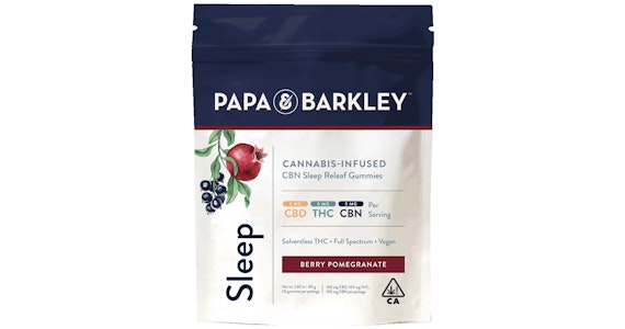 PAPA & BARKLEY - Papa & Barkley - Berry Pomegranate 1:1:1 THC:CBD:CBN Sleep Releaf Gummies - 300mg