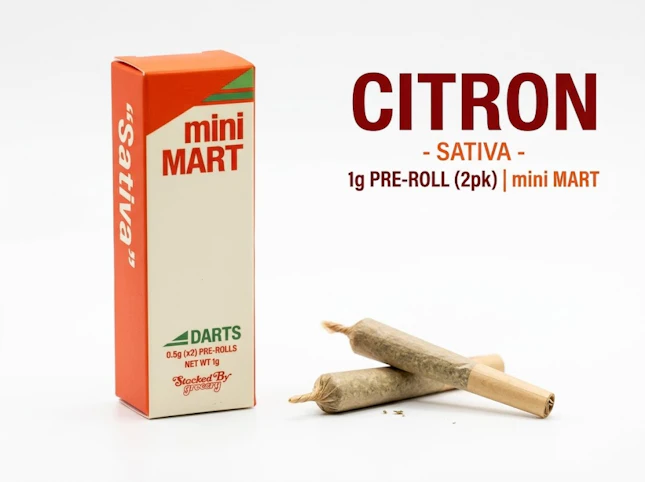 Mini Mart - Citron -Sativa- 29.48% THC | 1g Pre-Roll (2pk) | mini MART -l8 front
