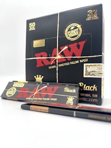 RAW - King Slim Black Rolling Papers 1 1/4"