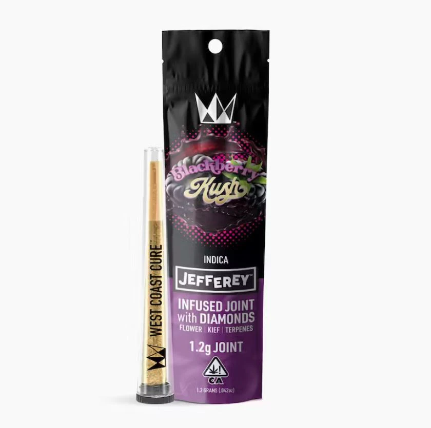 West Coast Cure - West Coast Cure - Jefferey Pre Roll - Diamond Infused - Indica - Blackberry Kush - (1.2g Total) Main Image