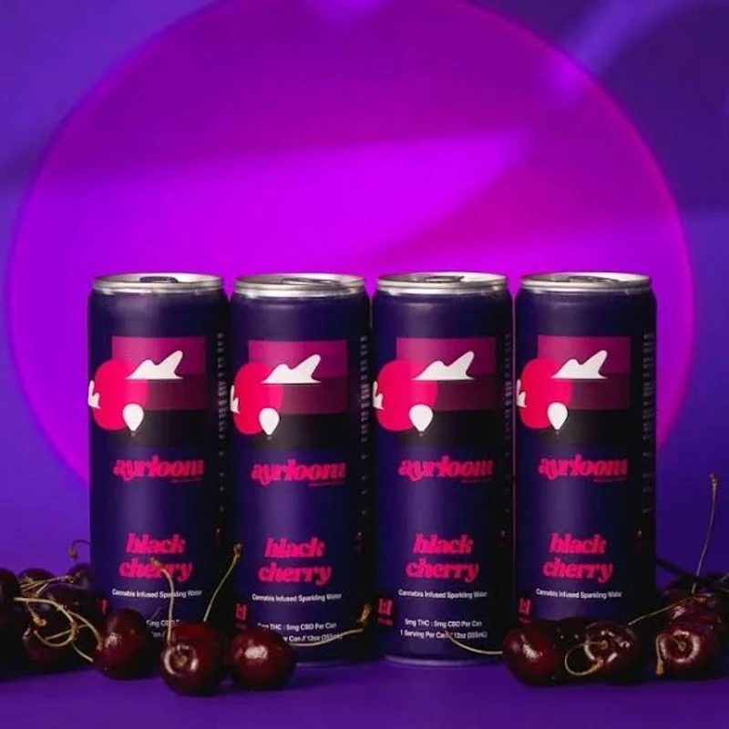 ayrloom - Ayrloom - 4 Pack - Black Cherry Seltzer 2:1 (10mg THC:5mg CBD) - 40mg - 10mg x 4ct - Beverage Main Image