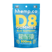 HHemp Delta 8 500mg Gummies 50mg ea - Blue Rasperry
