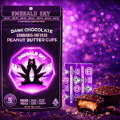 Emerald Sky - Peanut Butter Cups - Indica Dark Chocolate (10pk) - 100mg