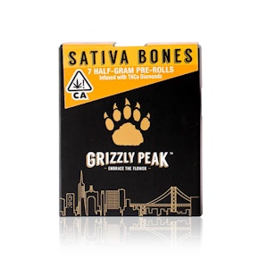 GRIZZLY PEAK - Infused Preroll - Sativa Bones - THCa Diamonds - 7-Pack - 3.5G