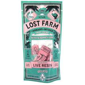 LOST FARM - Watermelon x Gelato 100mg 10Ct Live Resin Chews - Lost Farm