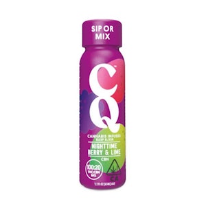 CQ - CQ | 2.2 oz Shot 1:1 THC:CBN | Night Time Berry & Lime Shot | 25mg